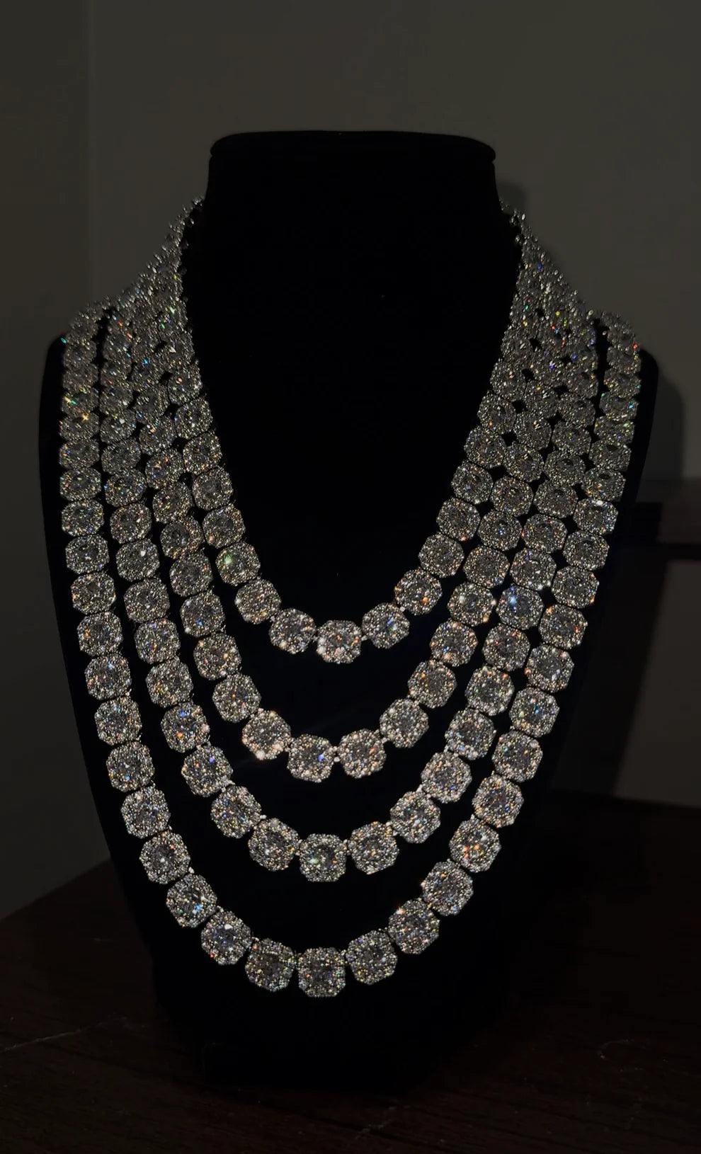 Moissanite Mixed Cluster Chain